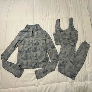 Gray Tie-Dye Women's Athletic Set